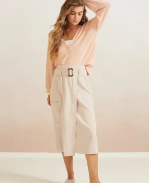 Yaya Light Taupe Midi Skirt