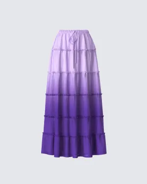 Zadie Purple Ombre Tiered Maxi Skirt